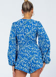 Romper  100% polyester  Length of size US 4 / AU 8 shoulder to hem: 70cm / 27.5"    Floral print  Plunging neckline  Gathered waistband  Puff sleeves  Invisible zip fastening at back 