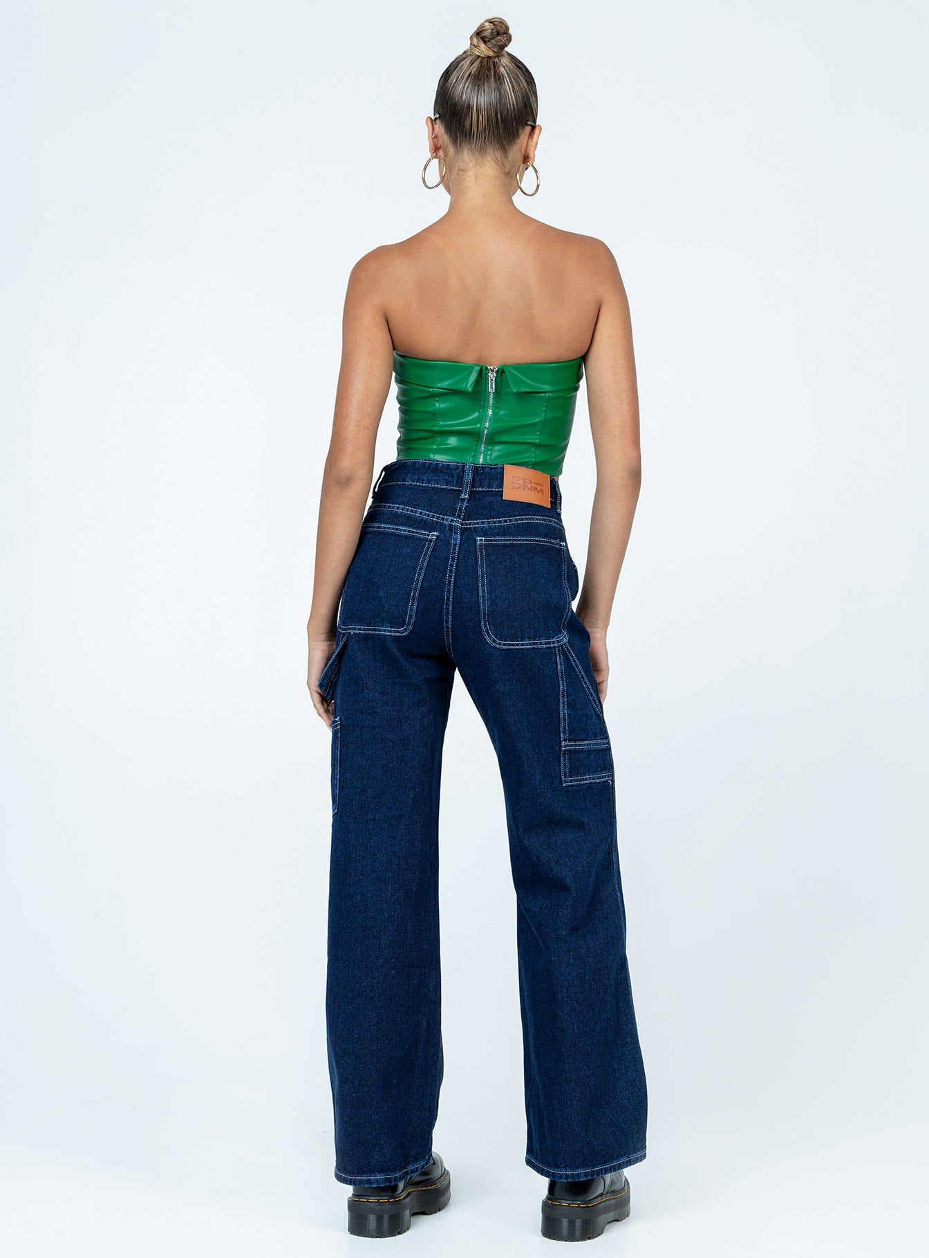 product Princess Polly High Waisted  Ysabel Dark Wash Cargo Jeans Denim