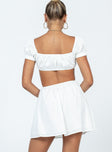 Princess Polly Square Neck  Solice Mini Dress White