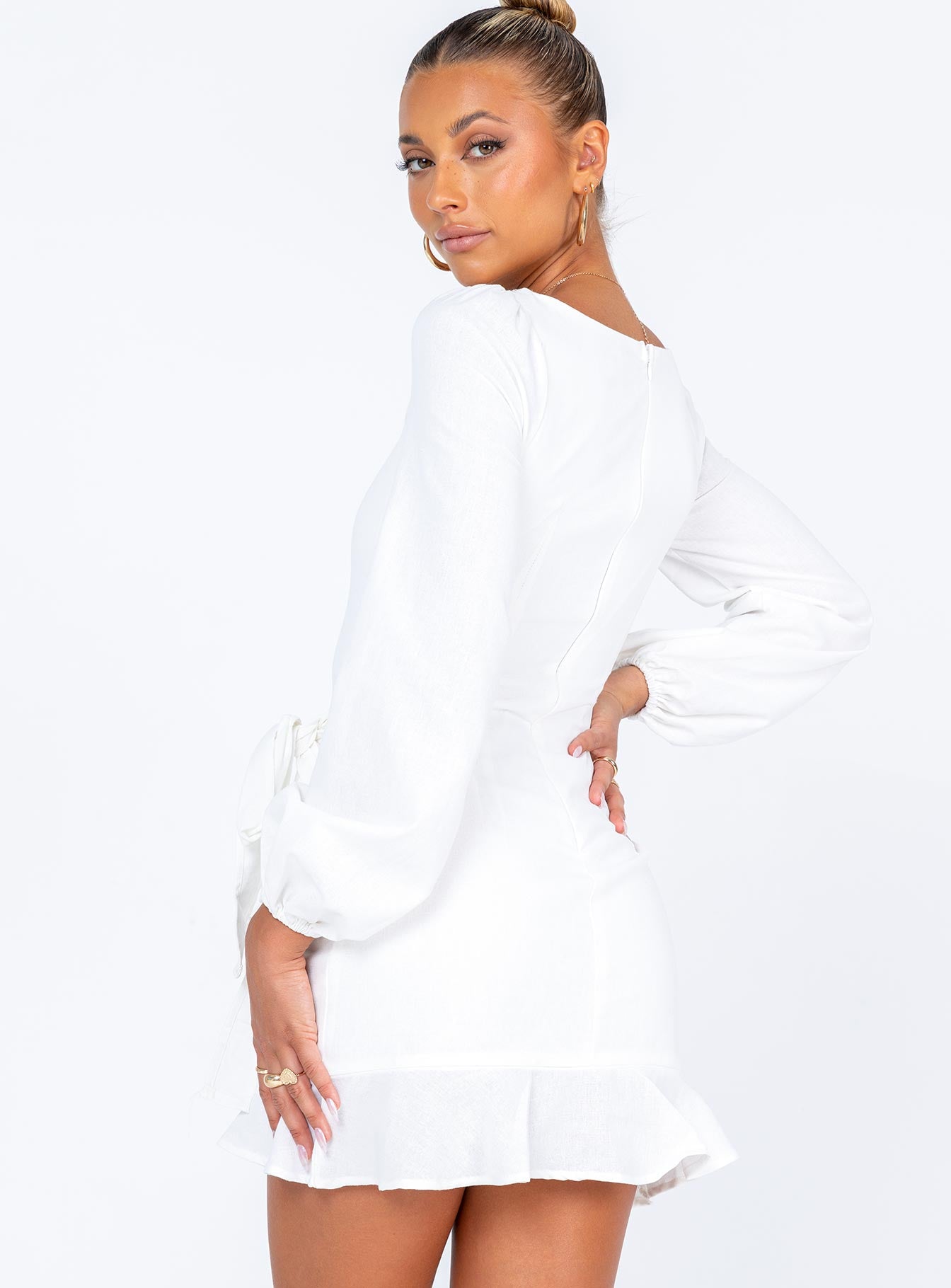 White 2024 frill dresses