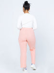 back view of model wearing Princess Polly Philipa Knit Pants Pink 