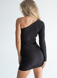 back view of model wearing Princess Polly Dominika Mini Dress Black 