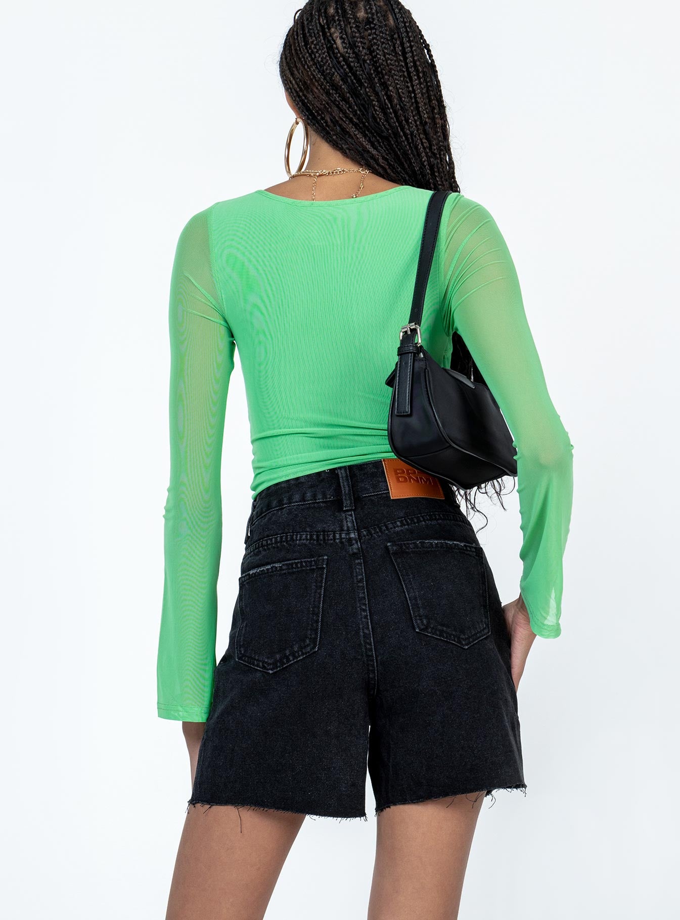 Denim shorts High waisted  Zip & button fastening  Classic five-pocket design  Belt looped waist  Princess Polly badge on back  Distressed hem 