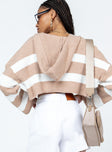 Benson Cropped Sweater Beige/White Princess Polly  Cropped 