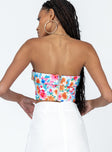 Perabo Strapless Top Floral