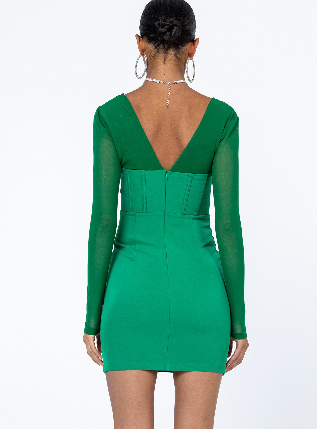 Austin Long Sleeve Mini Dress Green | Princess Polly Austin Long Sleeve Mini Dress Green | Princess Polly