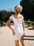 Princess Polly High Neck  Vestiar Mini Dress White