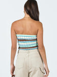 Top Knit material Striped design Twist at bust Keyhole cut out Good stretch