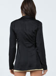 Long sleeve shirt Silky material Classic collar V-neckline Tie fastening at front Open front design