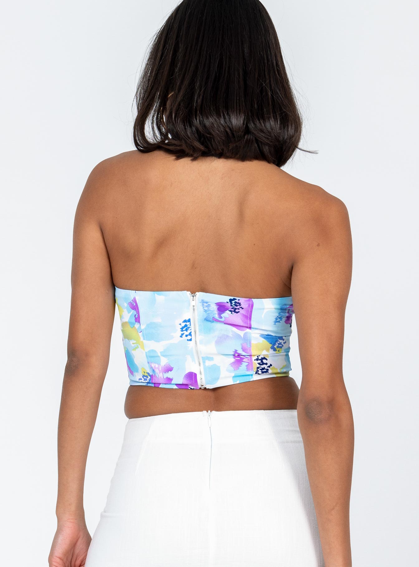 Kianni Strapless Top Blue