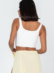 White crop top Lace trimming  Hook & eye front fastening 