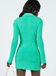 back view of model wearing Princess Polly Elanor Mini Dress Green 