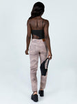 back view of model wearing Princess Polly Aryana Straight Leg Jeans Multi Mid Rise 