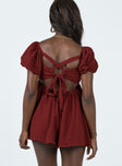 Fadden Romper Burgundy