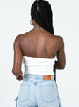 White strapless top Textured material 