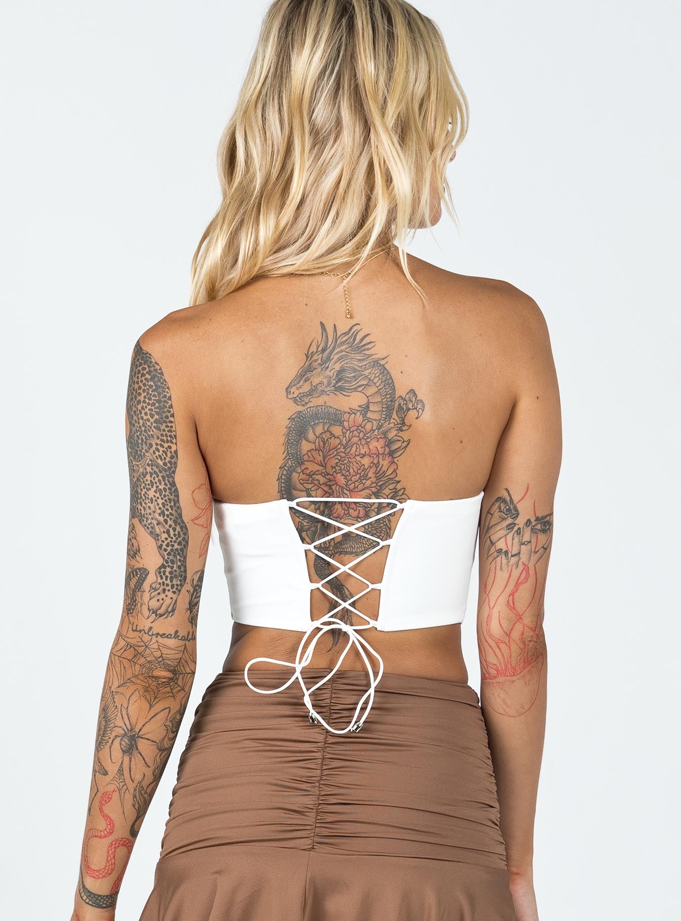 product Princess Polly Sleeveless Crew Neck  Maiya Strapless Top White