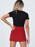 Kailani Lurex Ring Mini Skirt Red