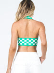 back view of model wearing Princess Polly Kirstyn Top Green 