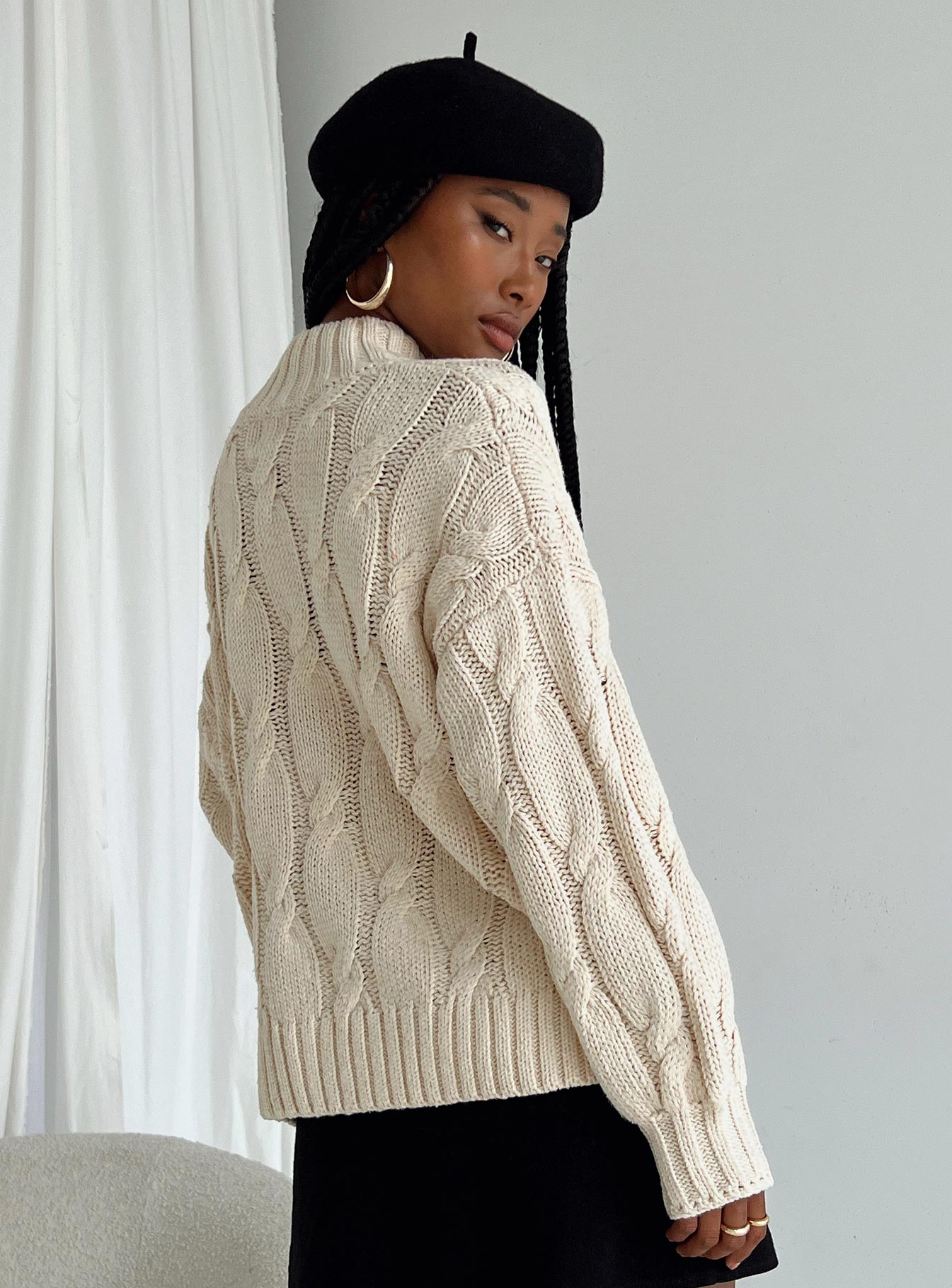 Jendi Sweater Cream Princess Polly  long 