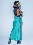 back view of model wearing Princess Polly Medika Midi Skirt Teal 