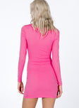 back view of model wearing Princess Polly Georgie Mini Dress Pink 