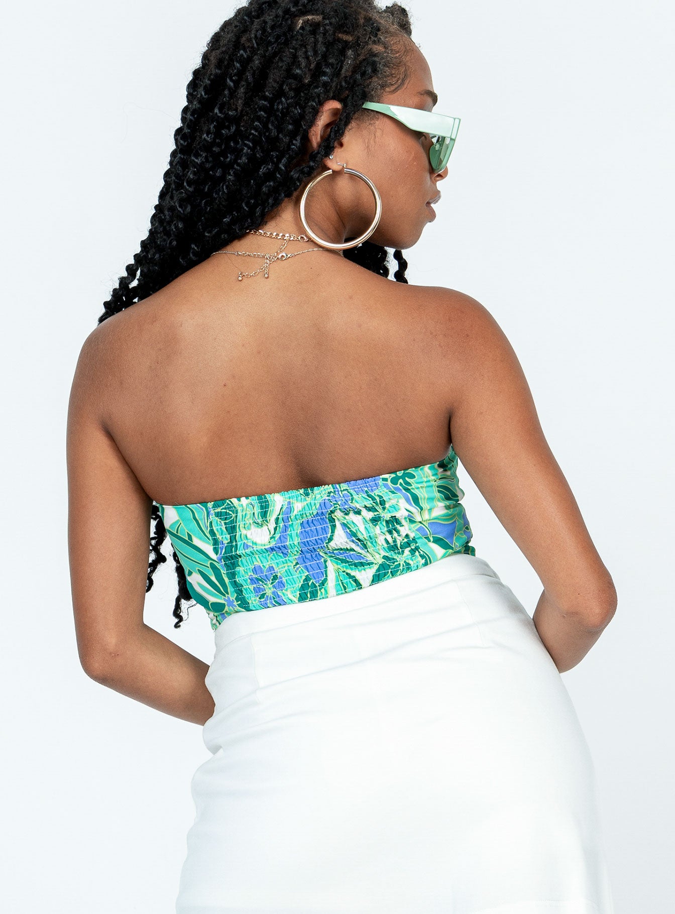 product Princess Polly Sleeveless Sweetheart  Amaia Top Green / Floral