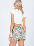 Syrah Wrap Mesh Mini Skirt Green