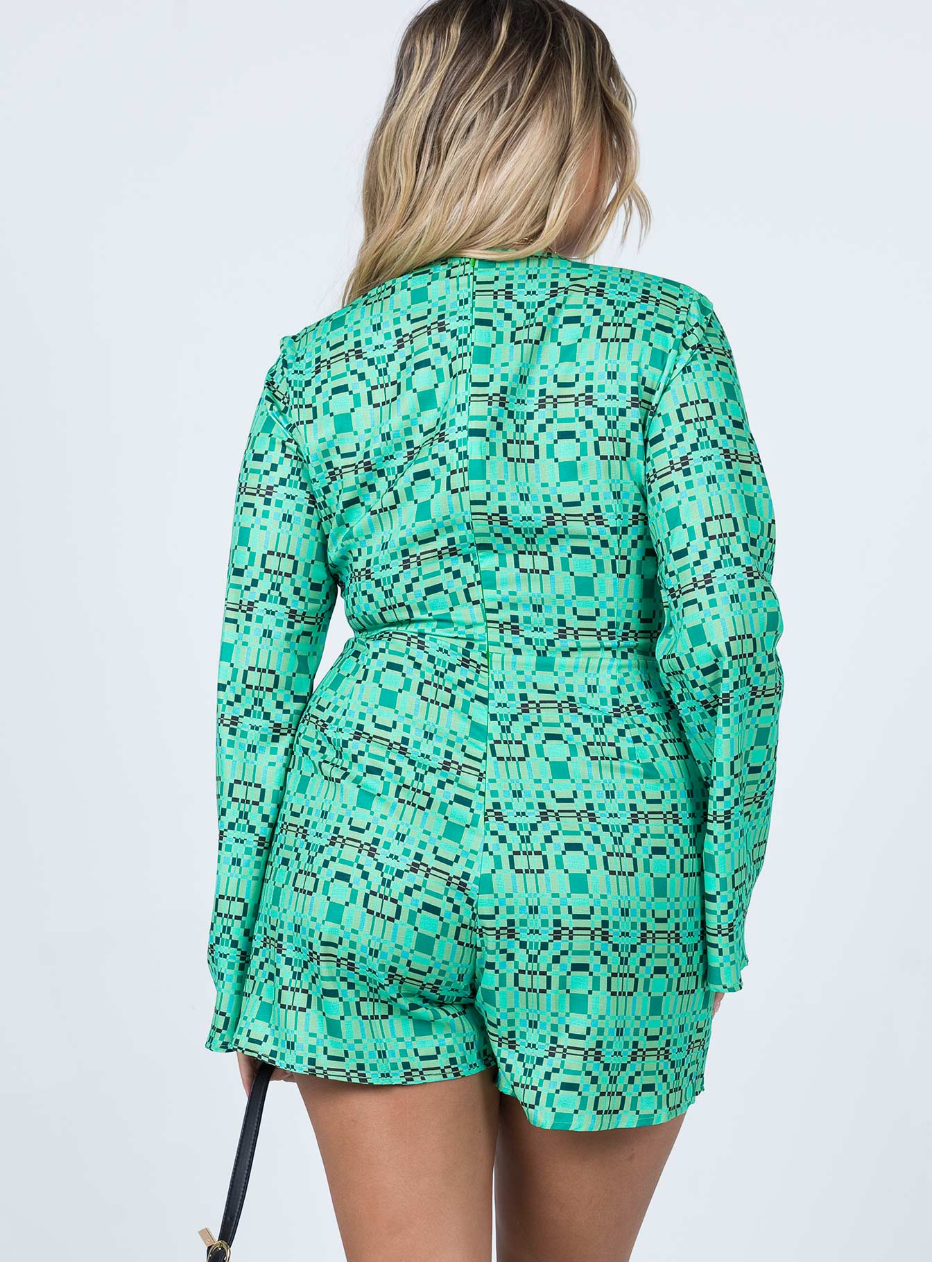 Remi Tie Front Romper Green