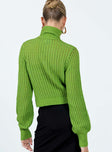 Mckilah Turtleneck Knit Sweater Green Princess Polly  Cropped 