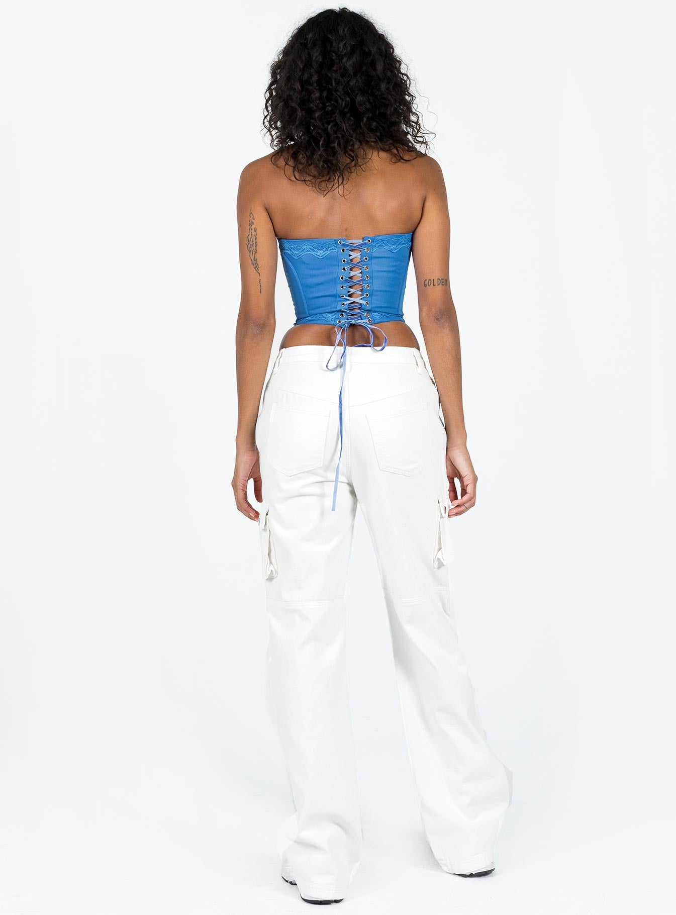 product Princess Polly High Waisted  Paige Mid Rise Cargo Jean White