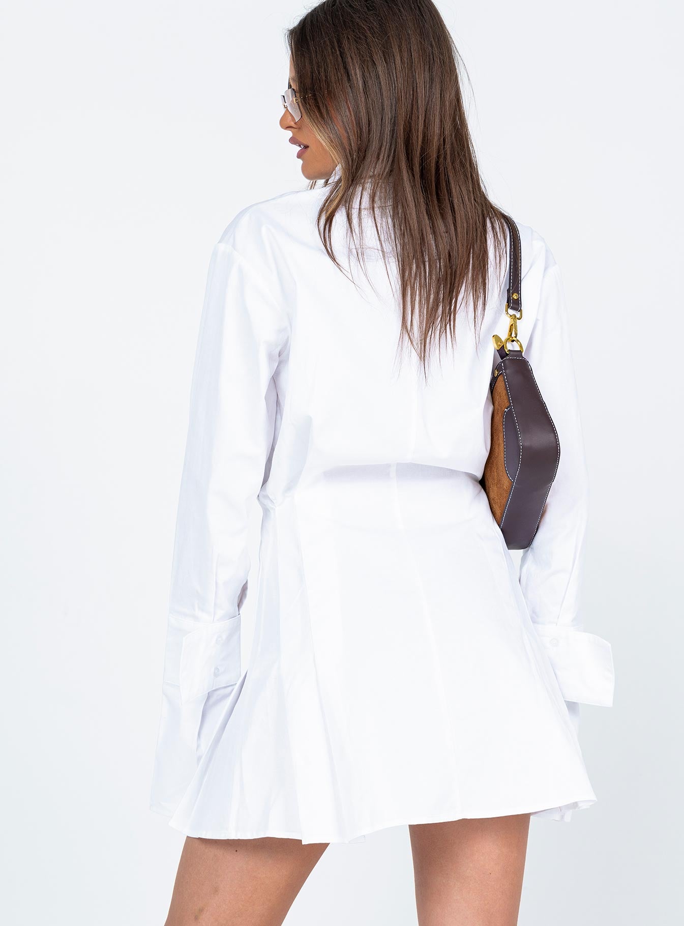 back view of model wearing Princess Polly Cover Girl Mini Dress 