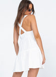 back view of model wearing Princess Polly Keesha Mini Dress White 