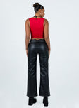 product Princess Polly High Waisted Pants  Torridon Eyelet Belt Faux Leather Pants Black