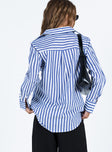 product Princess Polly Full Sleeves V-Neck  Shaylan Stripe Shirt Blue