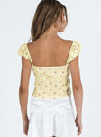 Seacrest Top Yellow Floral