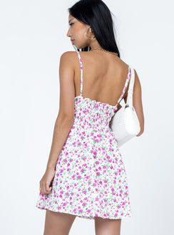 product Princess Polly Asymmetric Neckline  Roza Mini Dress White Floral