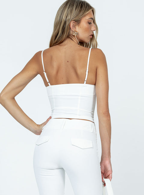 product Princess Polly Sleeveless Square Neck  Archette Corset Vest White