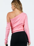 Yvonne One Shoulder Sweater Pink Princess Polly  Cropped 