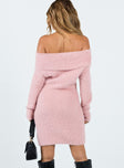 Princess Polly Square Neck  Mirrabrook Off The Shoulder Mini Dress Pink