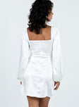 Princess Polly Sweetheart Neckline  Kenzie Long Sleeve Mini Dress White