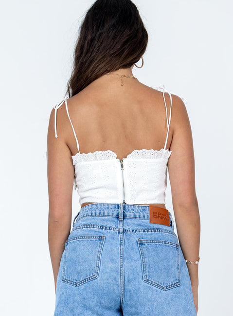 product Princess Polly Sleeveless Square Neck  Reyna Top White