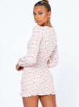 back view of model wearing Princess Polly Sawyer Long Sleeve Mini Dress Multi 