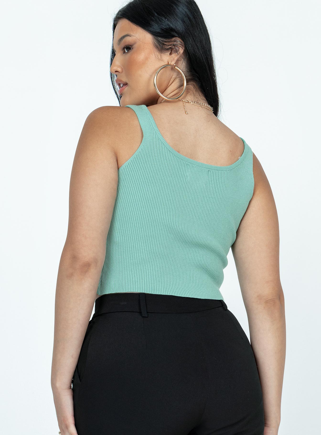 product Princess Polly Sleeveless Asymmetric Neckline  Ennis Top Green