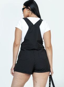 The Glades Overalls Black Pinstripe