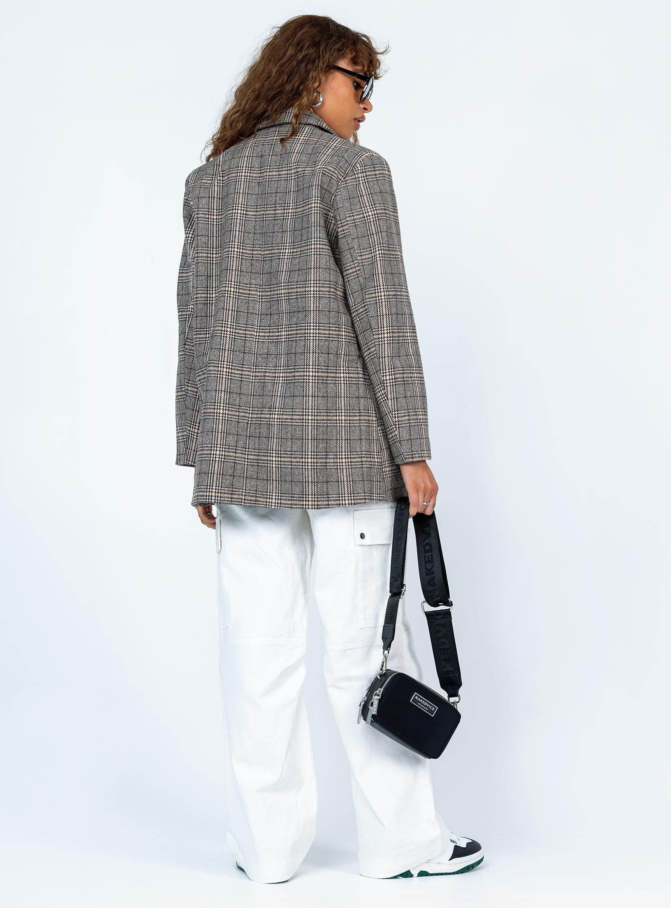 Coat  100% polyester Plaid print  Lapel collar  Button front fastening  Twin hip pockets  Satin lined 