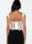 Some Like It Hot Lace Corset Ghost White