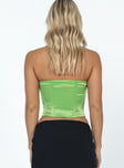In The Moment Strapless Top Green
