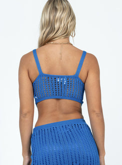 product Princess Polly Short Sleeves Scoop Neck  Hervey Top Blue