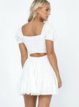 Princess Polly Sweetheart Neckline  Campbell Mini Dress Short Sleeve White