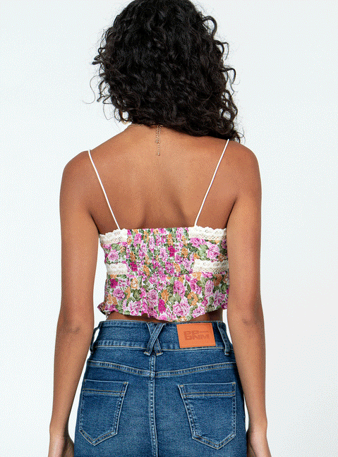 knee length dresses for ladies Emilee Top Pink Floral